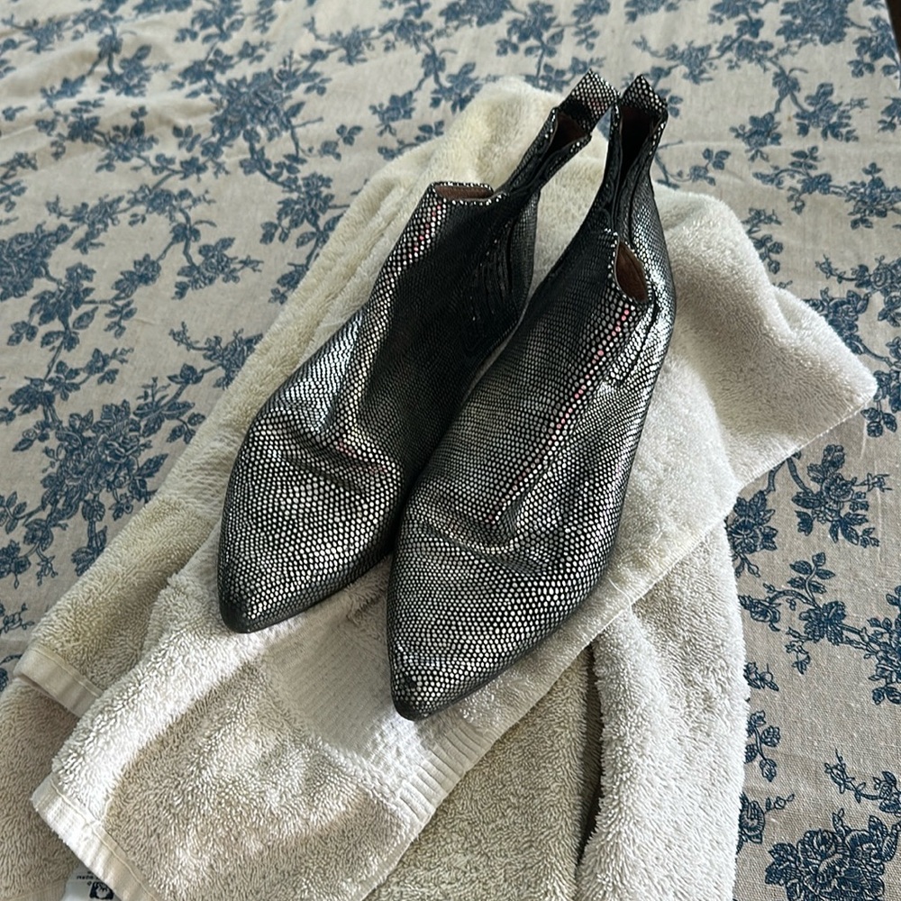 Hudson silver ankle boots